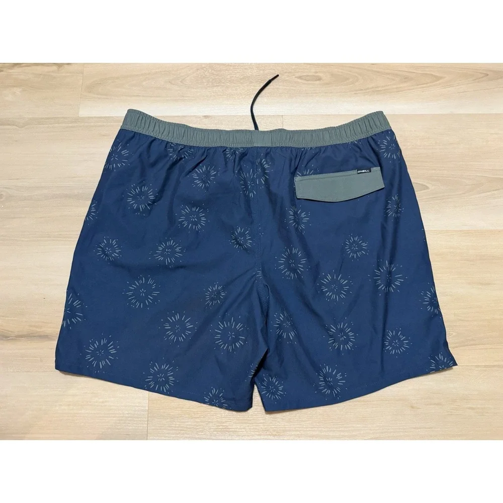 O'Neill Swim Trunks Mens Size XXL Blue Green Shorts Lined Hyperdry Stretch